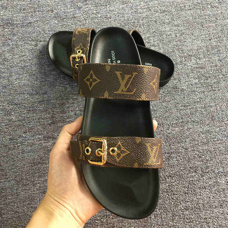 l**is V*t*n monogram dome dia flat mule sandals