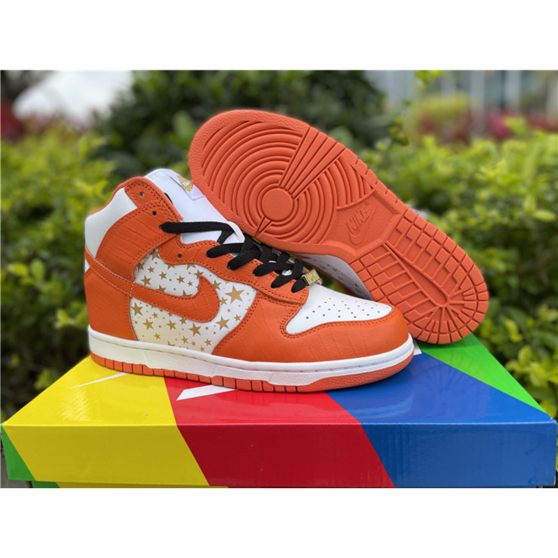 Sup*e x nike sb dunk high "stars orange" sneakers men women