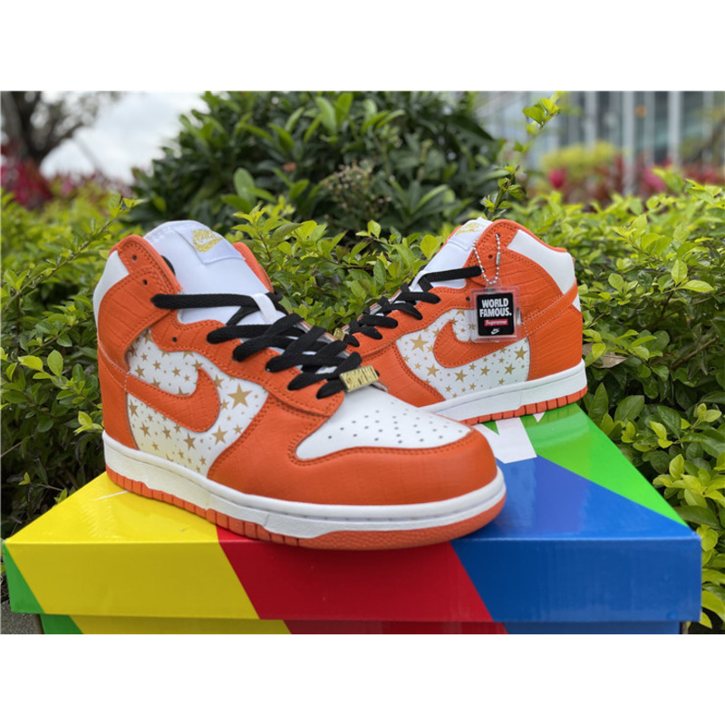 Sup*e x nike sb dunk high "stars orange" sneakers men women