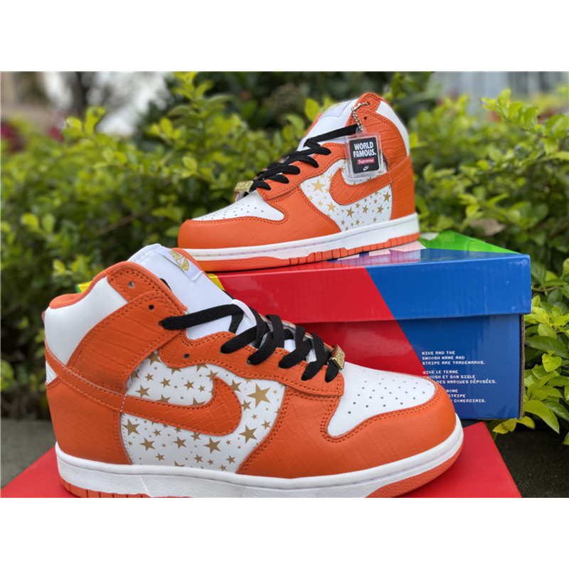 Sup*e x nike sb dunk high "stars orange" sneakers men women