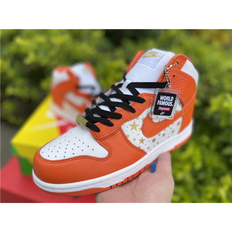 Sup*e x nike sb dunk high "stars orange" sneakers men women