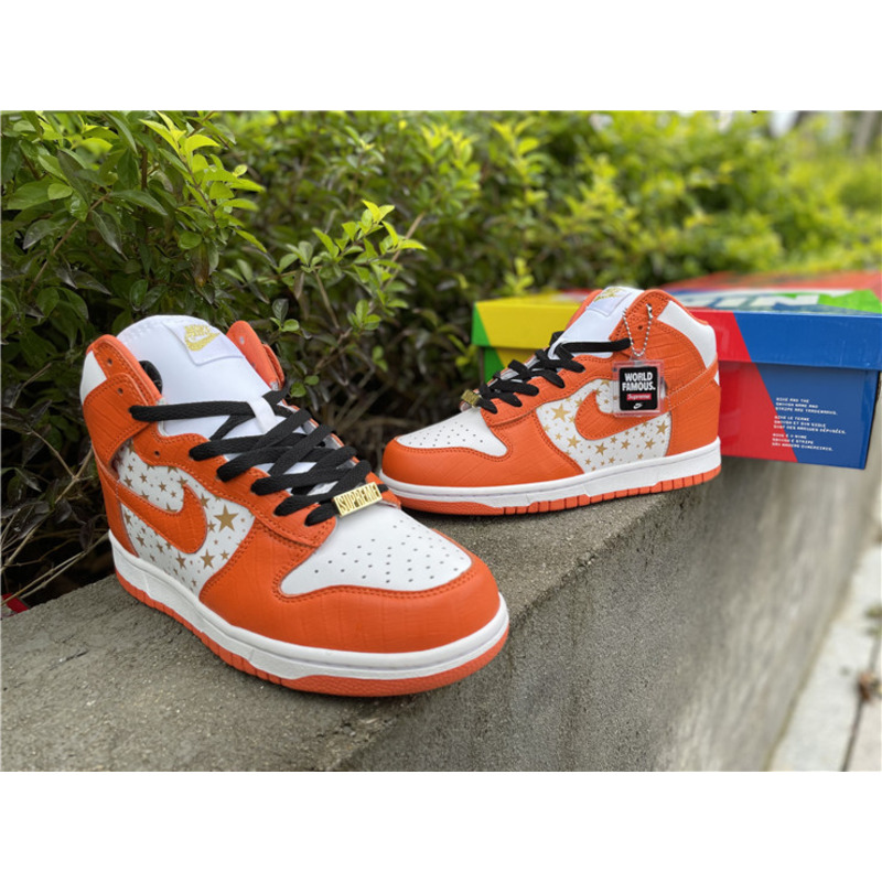 Sup*e x nike sb dunk high "stars orange" sneakers men women