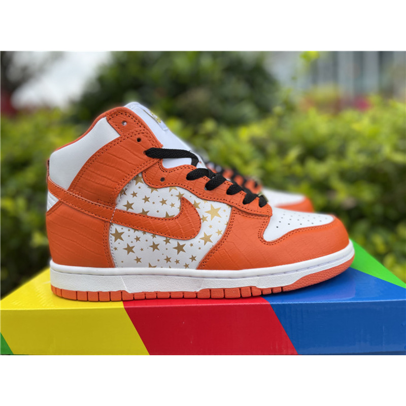 Sup*e x nike sb dunk high "stars orange" sneakers men women