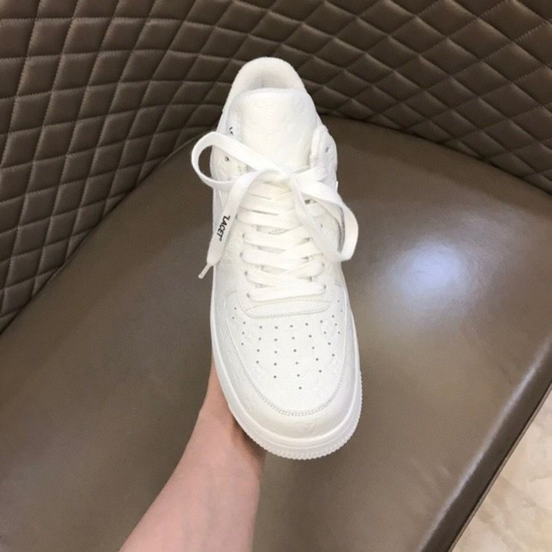 l**is V*t*n x nike air force 1 x off white virgil low pure white sneakers men