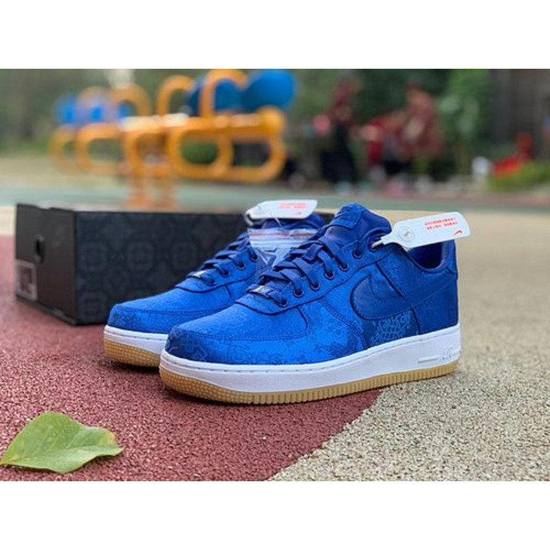 CLOT x Nike Air Force 1 Blue Silk CJ5290 400 Sneakers Men Women