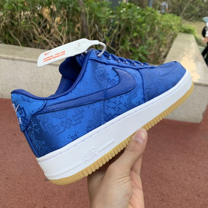 CLOT x Nike Air Force 1 Blue Silk CJ5290 400 Sneakers Men Women