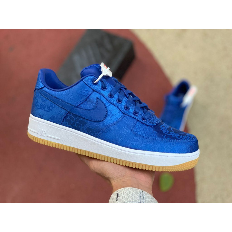 CLOT x Nike Air Force 1 Blue Silk CJ5290 400 Sneakers Men Women