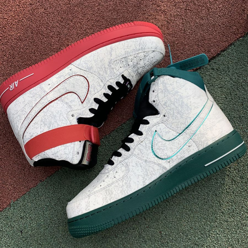 Nike Air Force 1 High 07 LE Red Green Mandarin Duck 3M Reflective CK4581 110 Sneakers men women