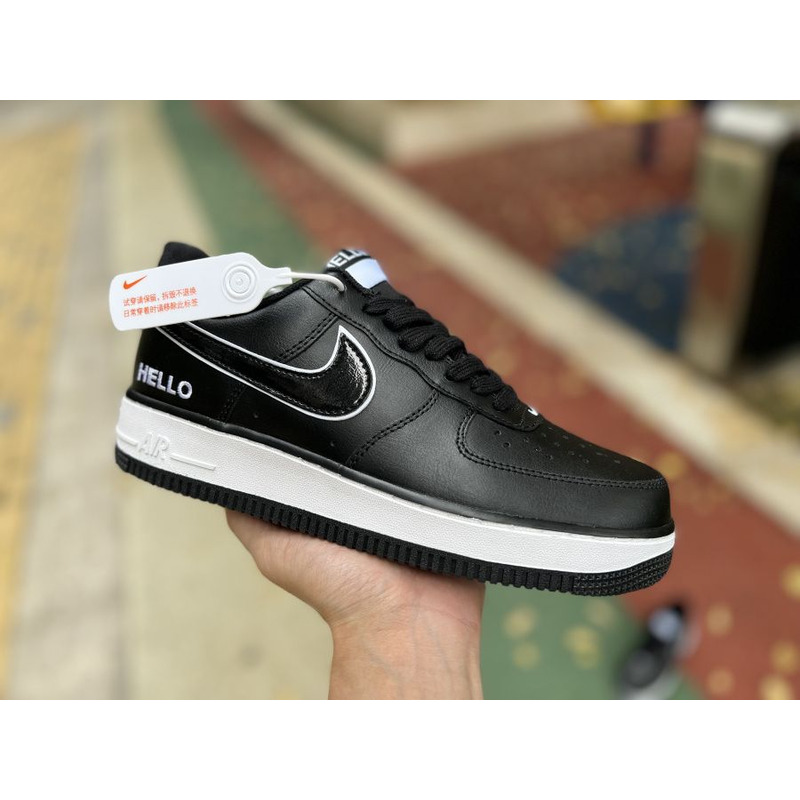 Nike Air Force 1 Low Black White Patent Leather Hook C20327 100 Sneakers men women