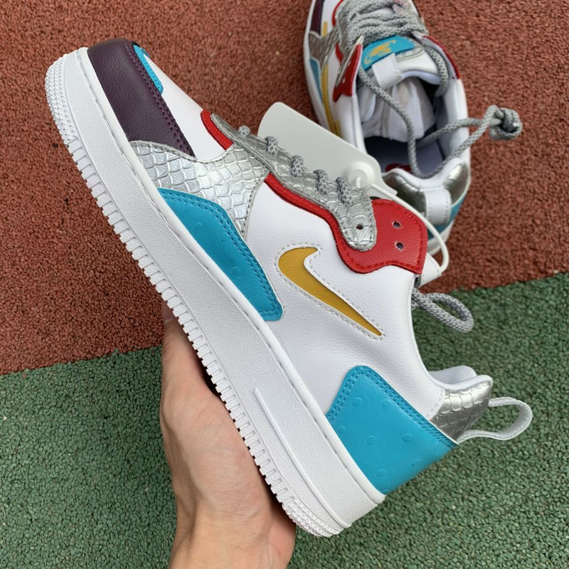 Nike Air Force 1 Low White Blue Yellow 630939 203 Sneakers Men Women