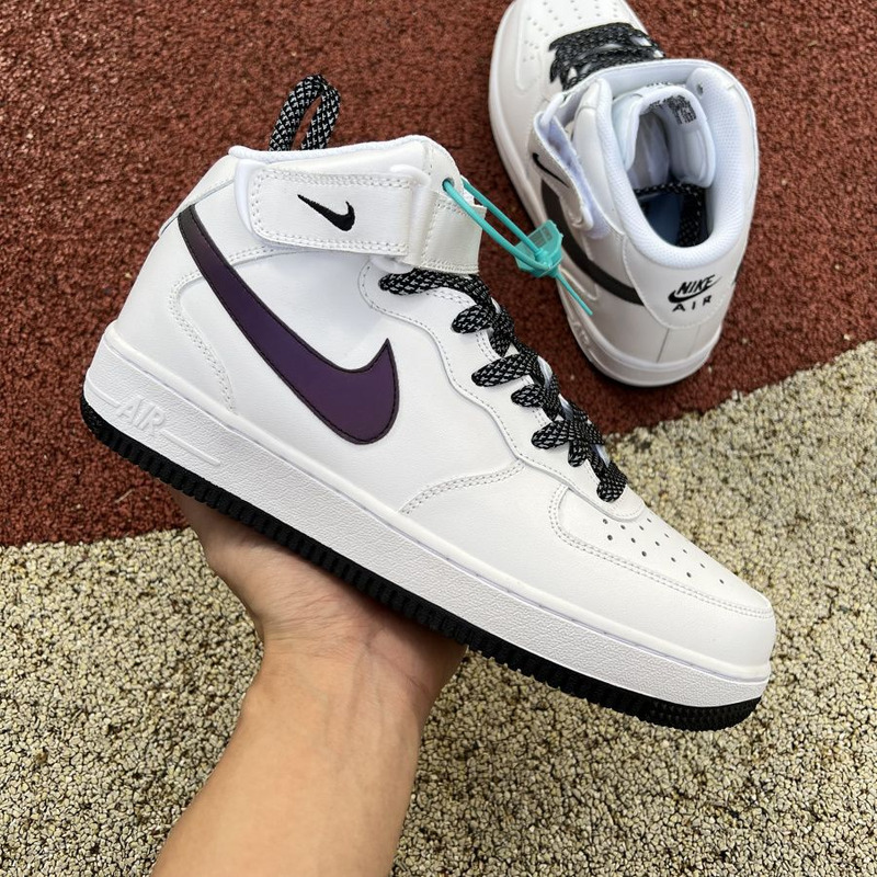 Nike Air Force 1 Mid White Black Gypsophila 07 LV8 3 3D 366731 808 Sneakers Men Women