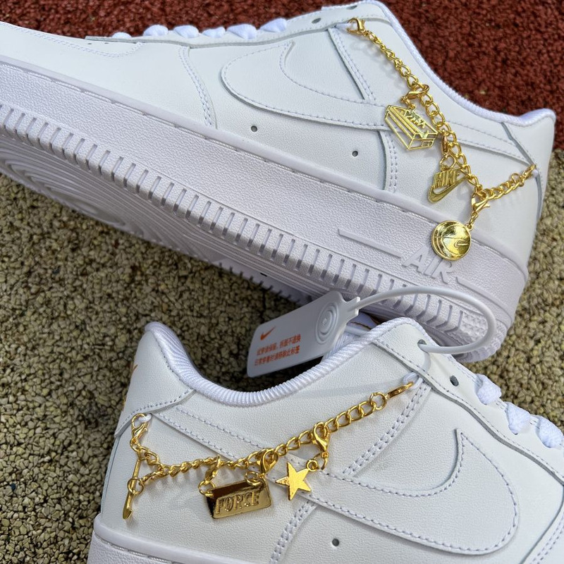 Nike Air Force 1 Pure White Gold Label Women DD1525 100 Sneakers men women