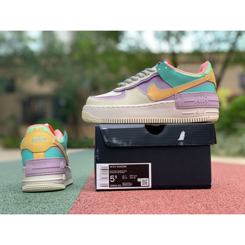 Nike Air Force 1 Shadow Stitching Macaron White Pink Purple CI0919 101 Sneakers Women