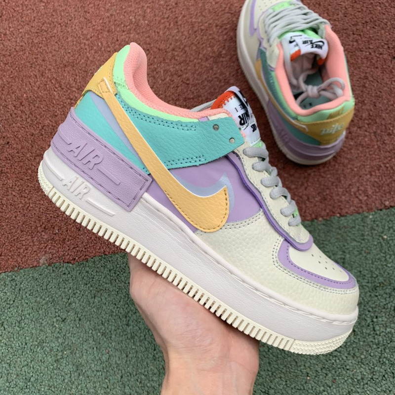 Nike Air Force 1 Shadow Stitching Macaron White Pink Purple CI0919 101 Sneakers Women