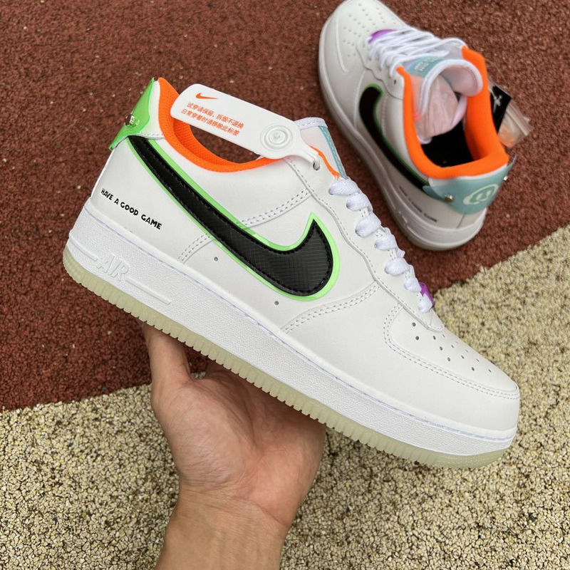 Nike Air Force 1 White Black Orange Luminous DO2333 101 Sneakers men women