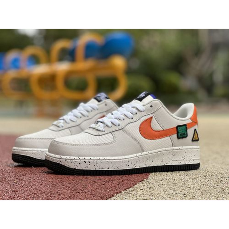 Nike Air Force 1 White gray orange corduroy DO4657 081 Sneakers men women