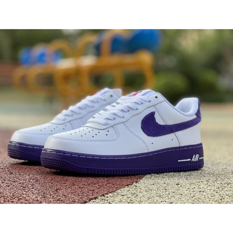 Nike Force 1 Low White Purple Corduroy DB0264 100 Sneakers men women