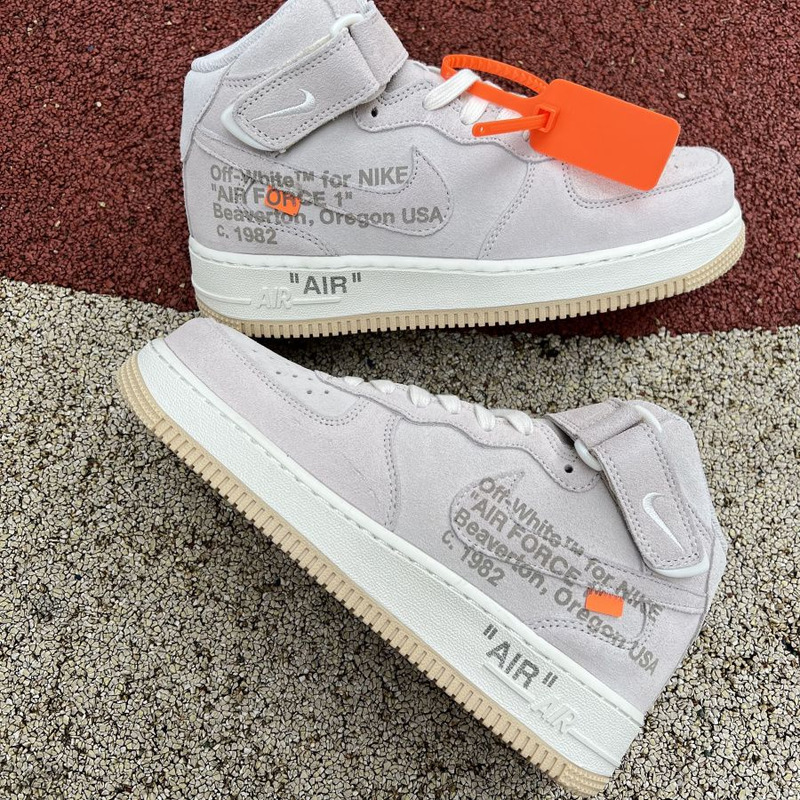 OFF WHITE x Nike Air Force 1 Mid Beige Grey CW2255 100 Sneakers Men Women