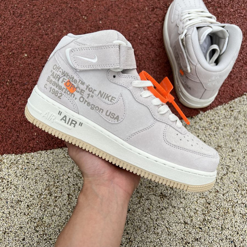 OFF WHITE x Nike Air Force 1 Mid Beige Grey CW2255 100 Sneakers Men Women