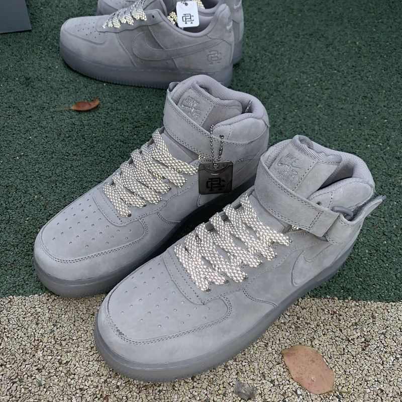 Reigning Champ x Nike Air Force1 Mid Gray 3M Reflective GB1119 198 Sneakers Men Women