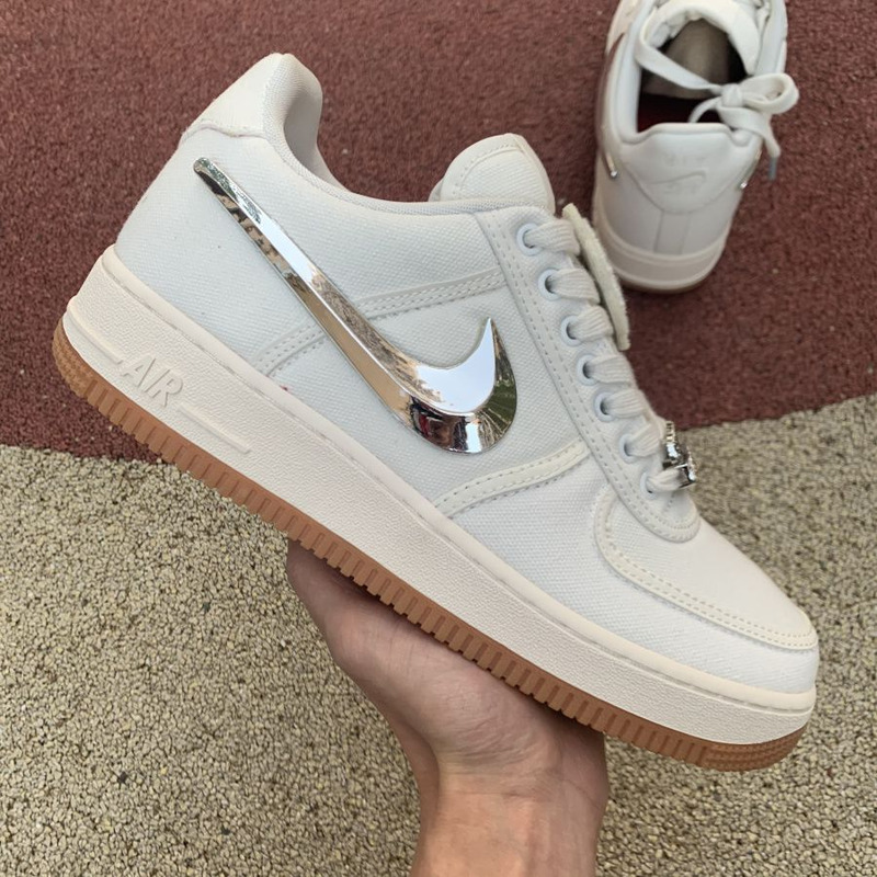 Travis Scott x Nike Air Force 1 Beige 3M Reflective AQ4211 101 Sneakers Men