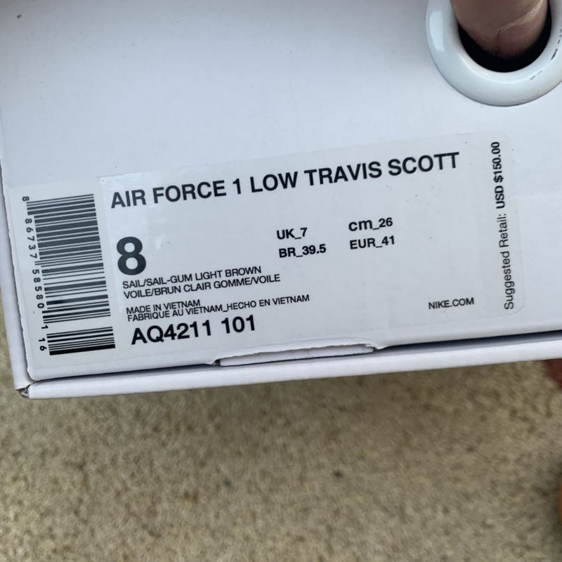 Travis Scott x Nike Air Force 1 Beige 3M Reflective AQ4211 101 Sneakers Men