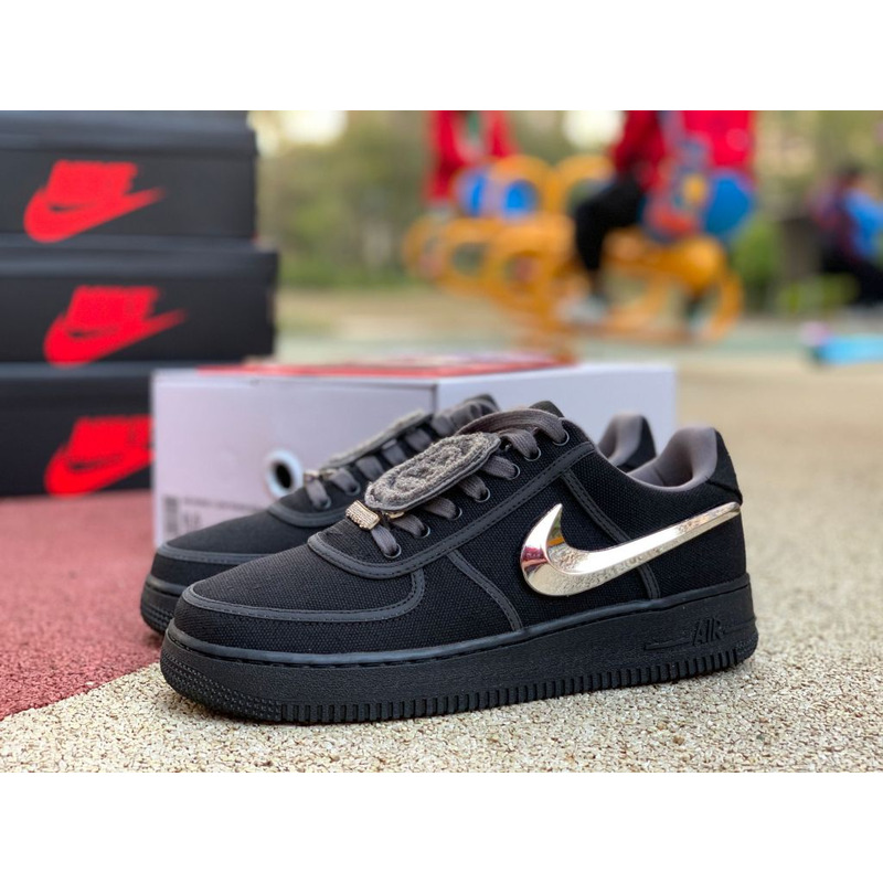 Travis Scott x Nike Air Force 1 Low Black Soul AQ4211 001 Sneakers Men