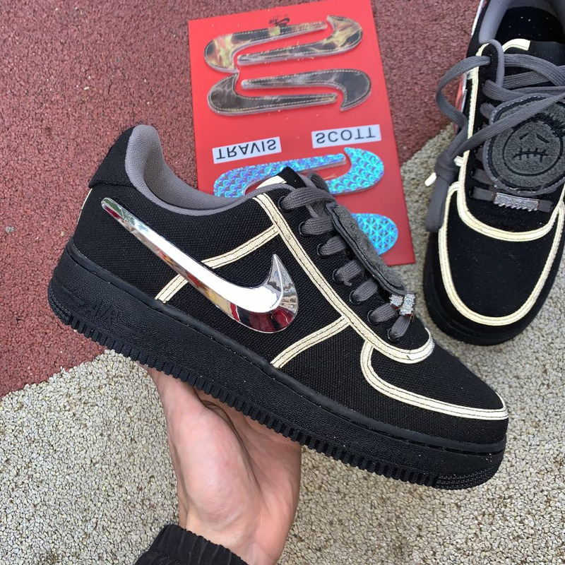 Travis Scott x Nike Air Force 1 Low Black Soul AQ4211 001 Sneakers Men