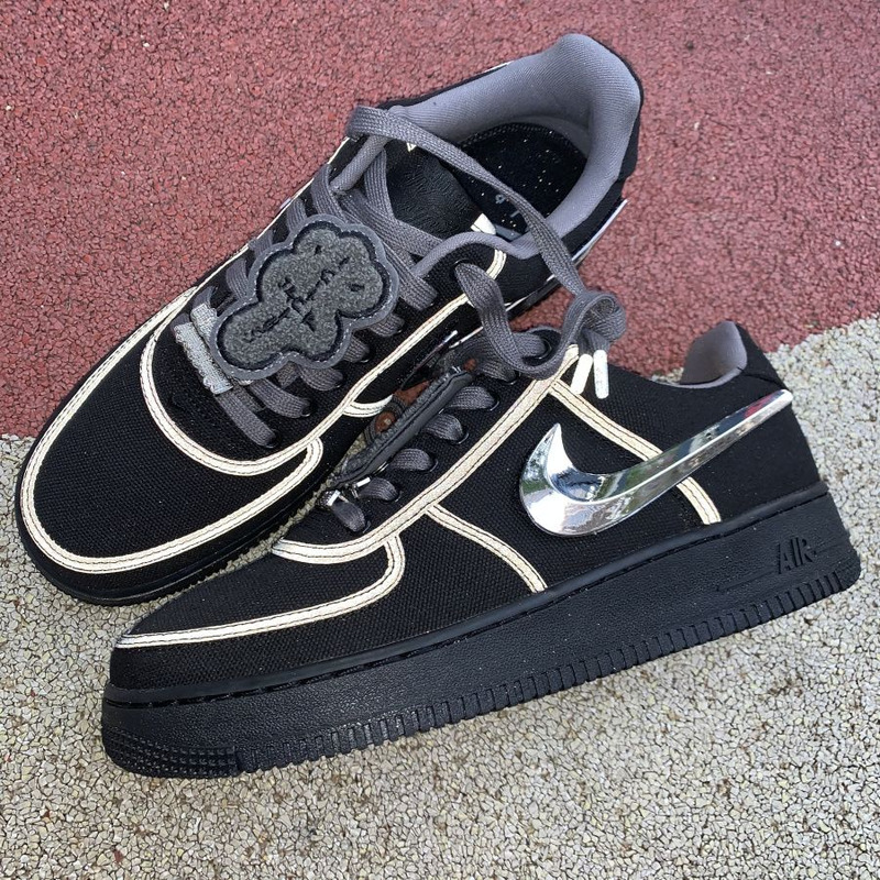 Travis Scott x Nike Air Force 1 Low Black Soul AQ4211 001 Sneakers Men