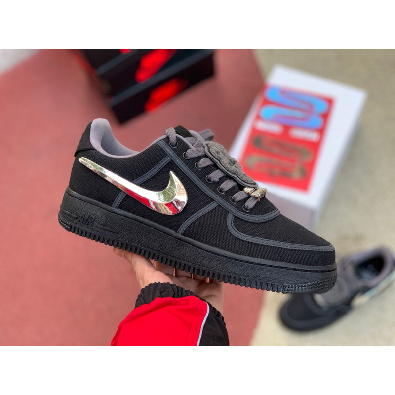 Travis Scott x Nike Air Force 1 Low Black Soul AQ4211 001 Sneakers Men