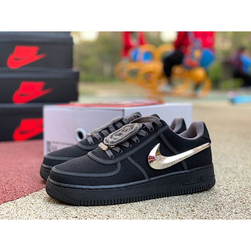 Travis Scott x Nike Air Force 1 Low Black Soul AQ4211 001 Sneakers Men