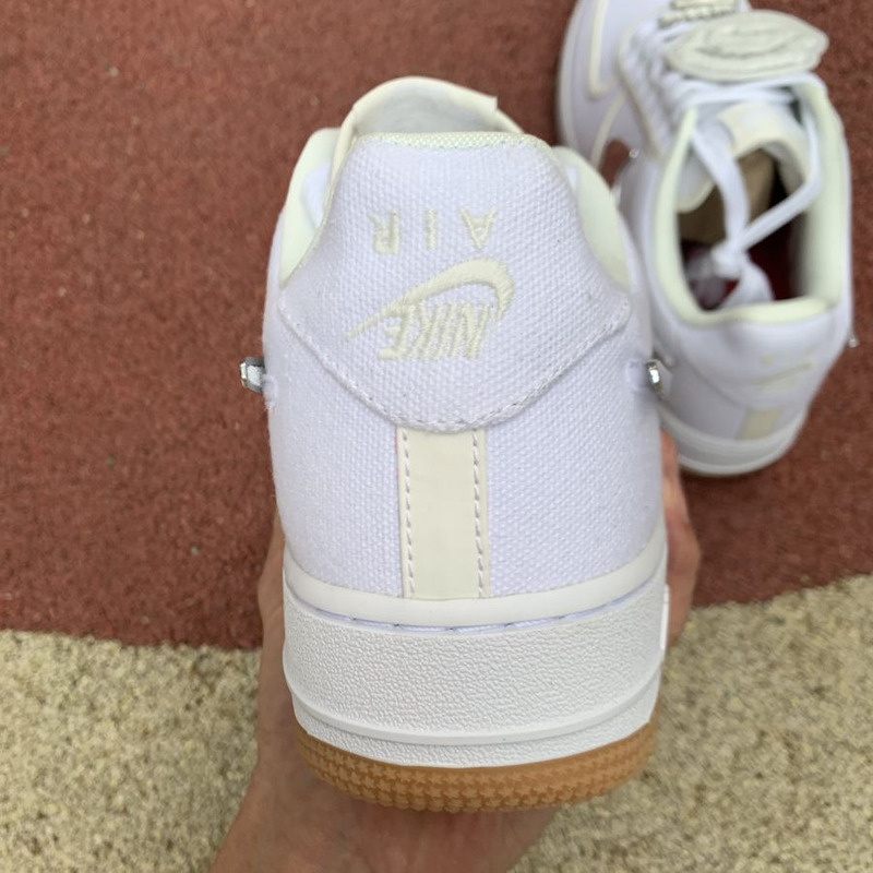 Travis Scott x Nike Air Force 1 Low Pure White Silver Hook AQ4211 100 Sneakers Men