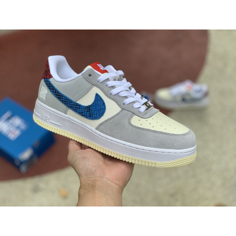 Undefeated X Nike Air Force 1 Grey Blue Snake Print DM8461 001 Sneakers Men Women