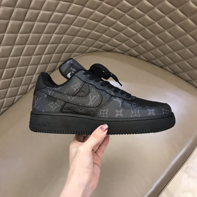 l**is V*t*n x nike air force 1 all black sneakers men women