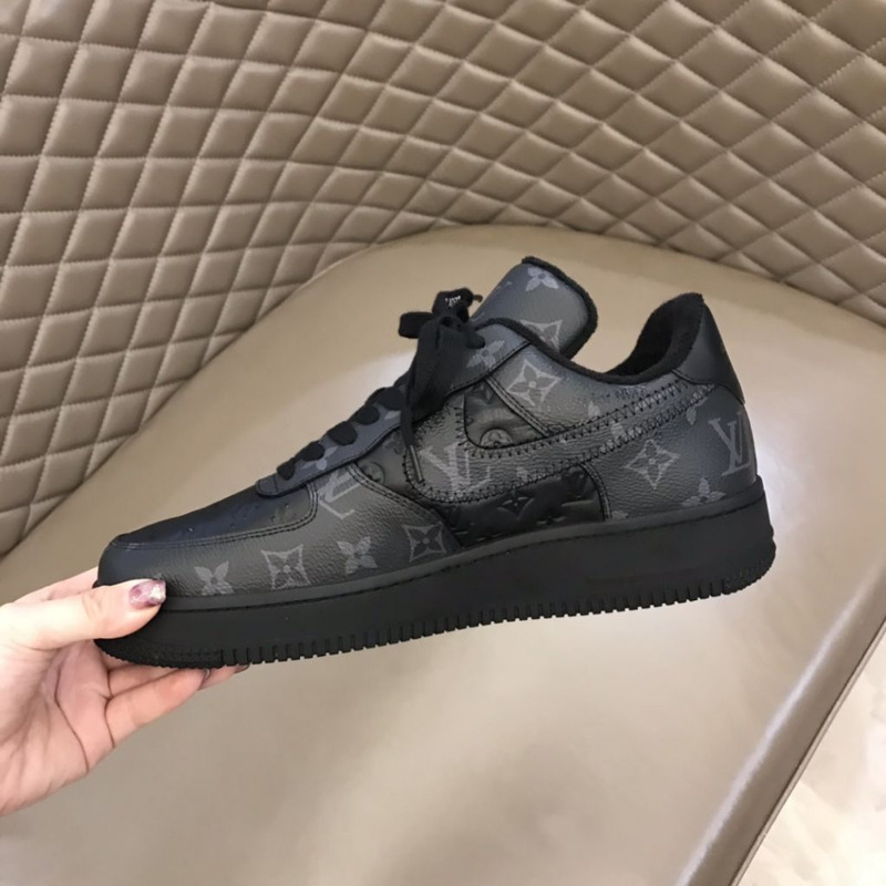 l**is V*t*n x nike air force 1 all black sneakers men women