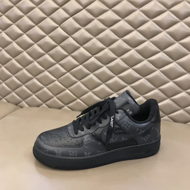 l**is V*t*n x nike air force 1 all black sneakers men women