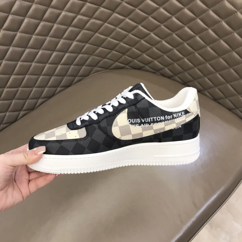 l**is V*t*n x nike air force 1 black checkerboard sneakers men women