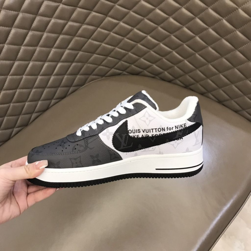 l**is V*t*n x nike air force 1 black white sneakers man woman