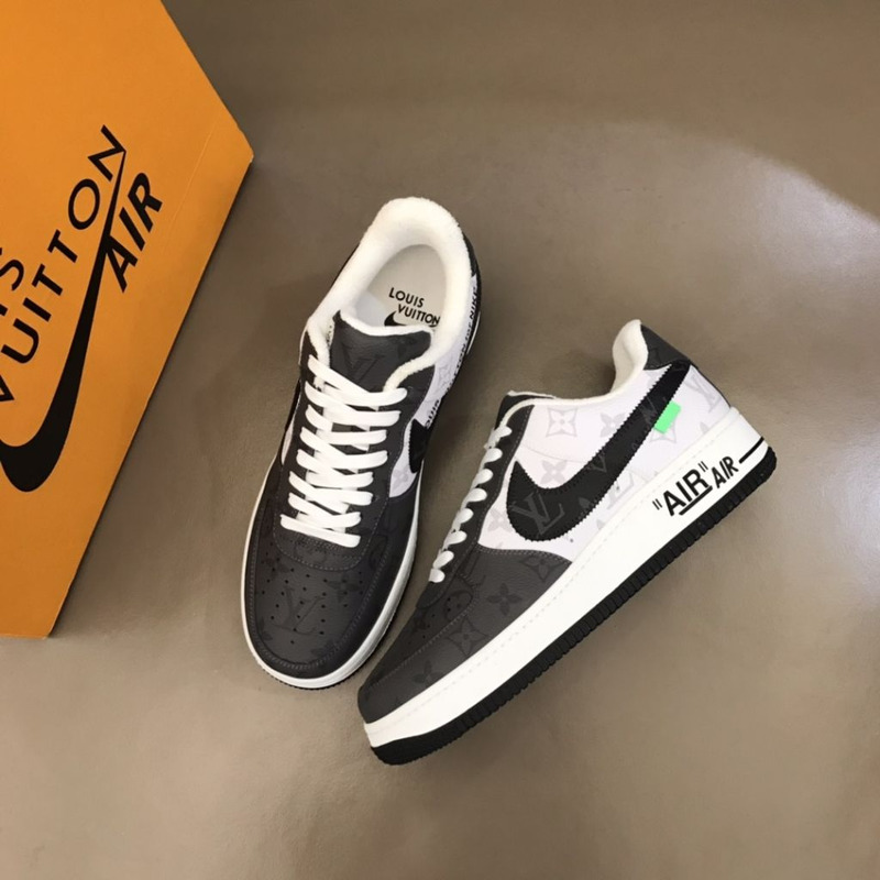 l**is V*t*n x nike air force 1 black white sneakers man woman