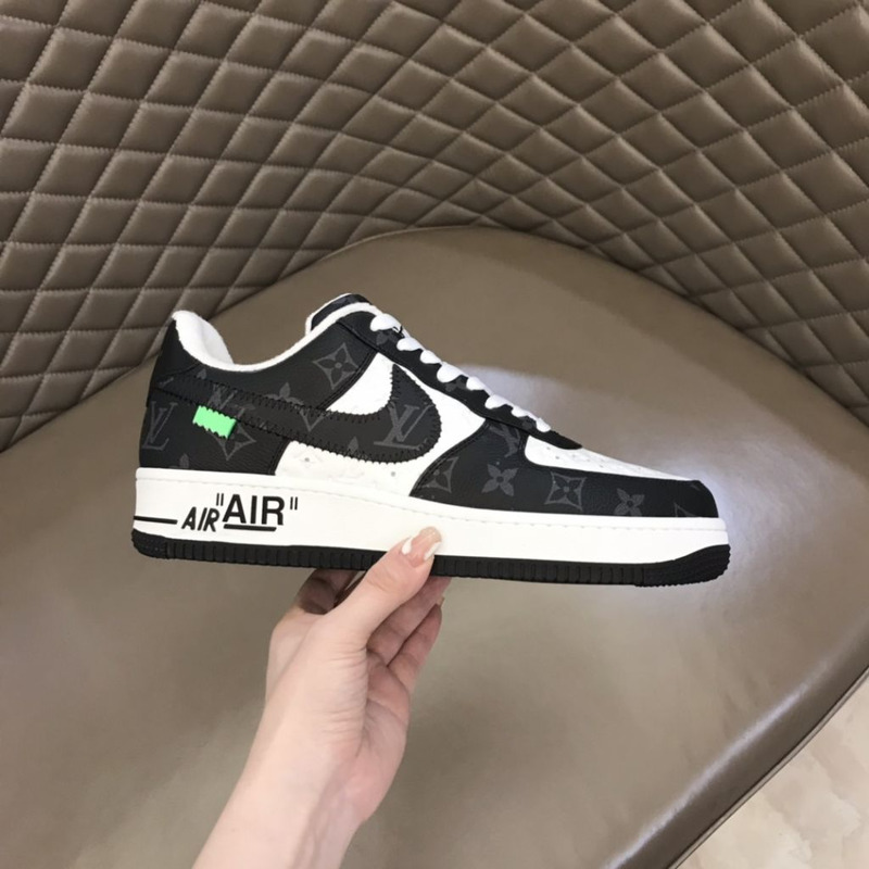 l**is V*t*n x nike air force 1 black white sneakers men women