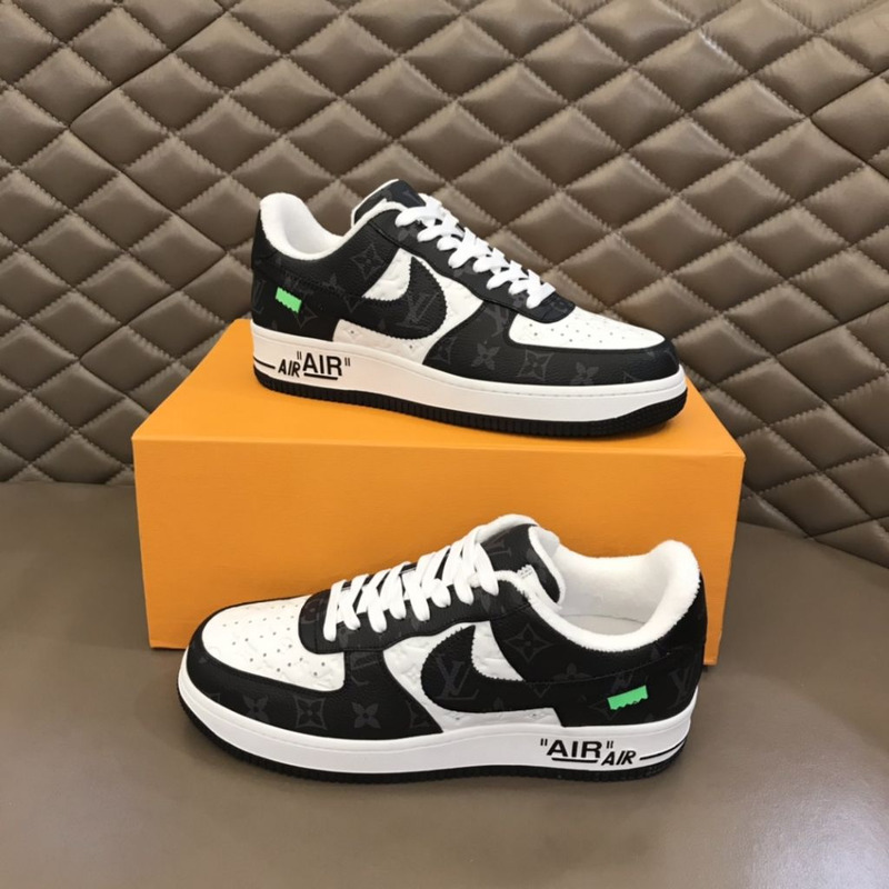 l**is V*t*n x nike air force 1 black white sneakers men women