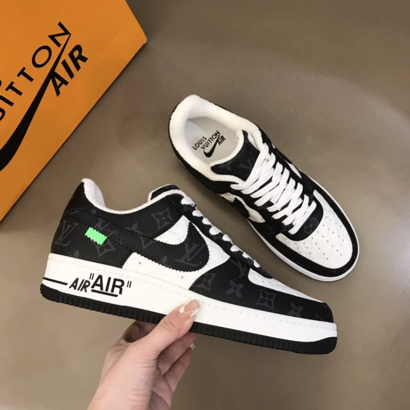 l**is V*t*n x nike air force 1 black white sneakers men women