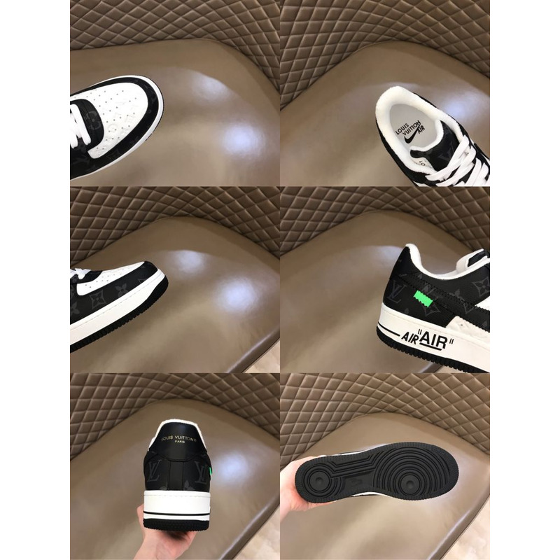 l**is V*t*n x nike air force 1 black white sneakers men women