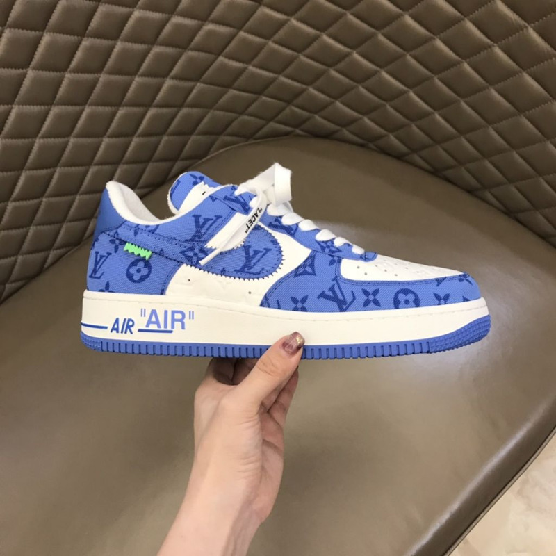 l**is V*t*n x nike air force 1 blue sneakers men women