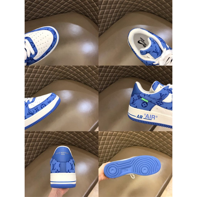 l**is V*t*n x nike air force 1 blue sneakers men women