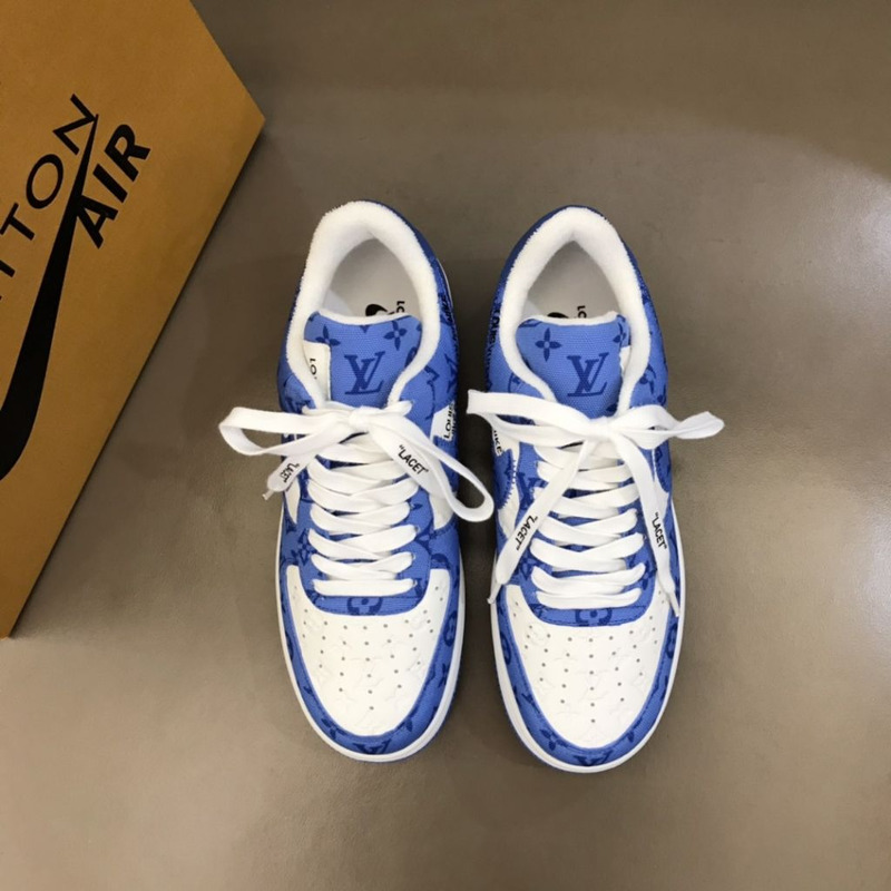 l**is V*t*n x nike air force 1 blue sneakers men women