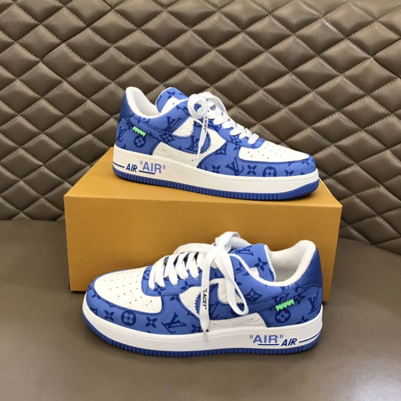 l**is V*t*n x nike air force 1 blue sneakers men women