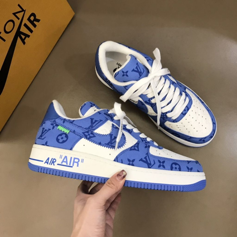 l**is V*t*n x nike air force 1 blue sneakers men women