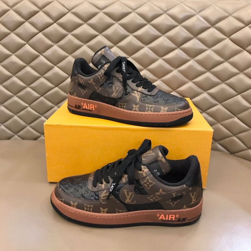 l**is V*t*n x nike air force 1 brown black sneakers men women