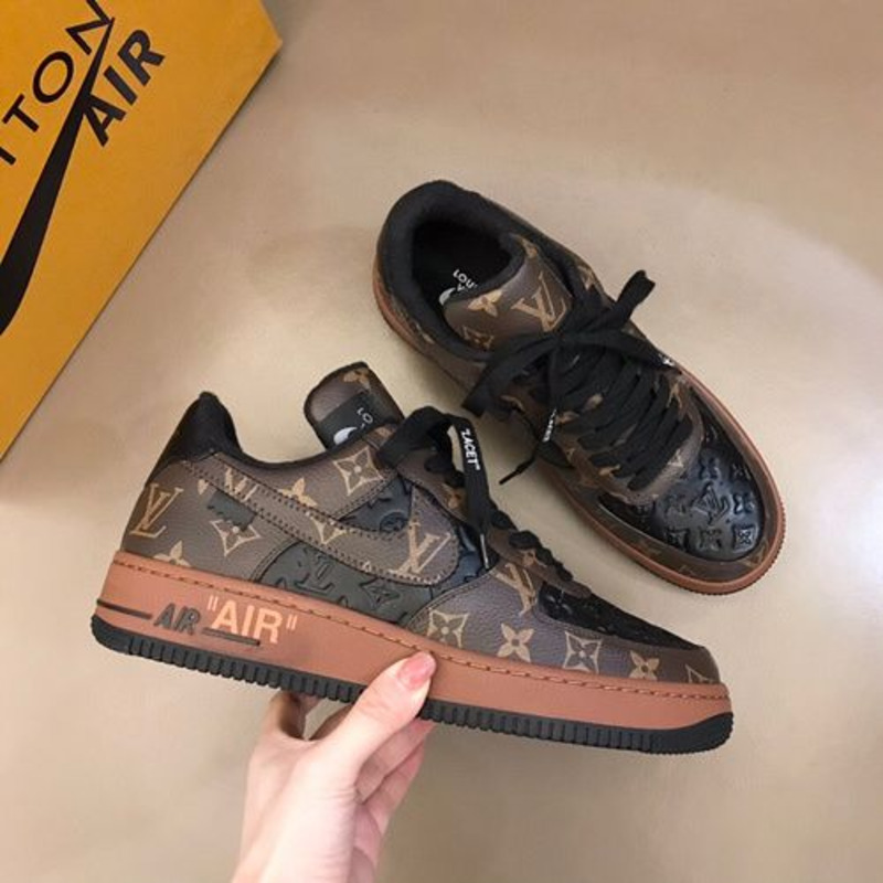 l**is V*t*n x nike air force 1 brown black sneakers men women